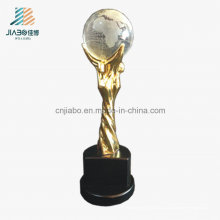 Troféu feito sob encomenda do metal do suporte do ouro do cristal da liga da fonte para o futebol